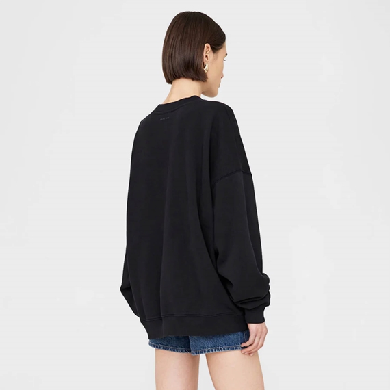 Anine Bing Miles Oversized Sweatshirt Letterman, Sort